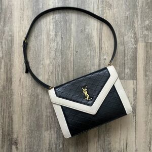 Yves Saint Laurent YSL Gaby Satchel Cream & Black